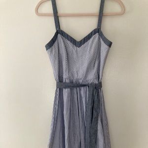 Amanda Lane striped belted dress